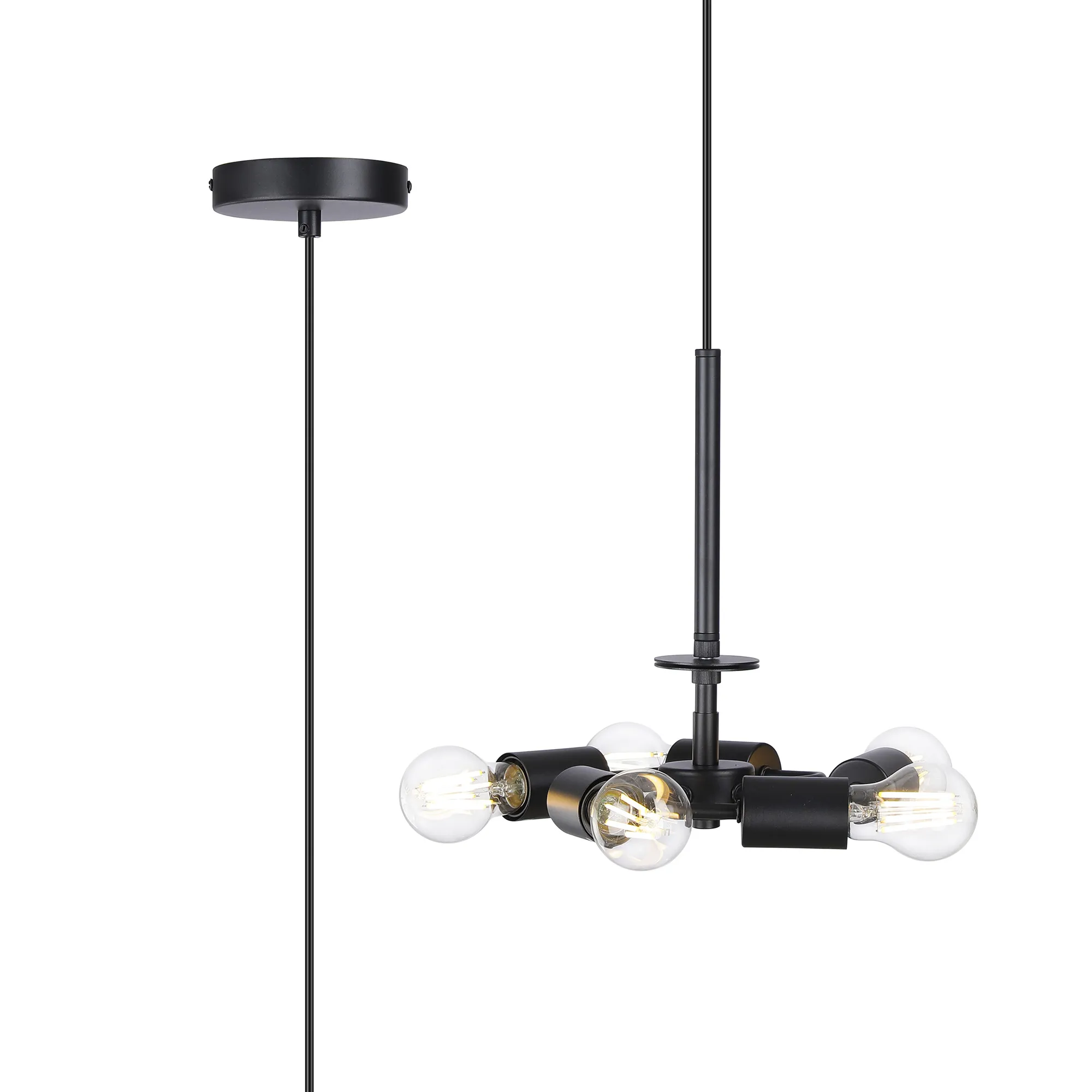 D0778  Baymont Pendant 5 Light Satin Black